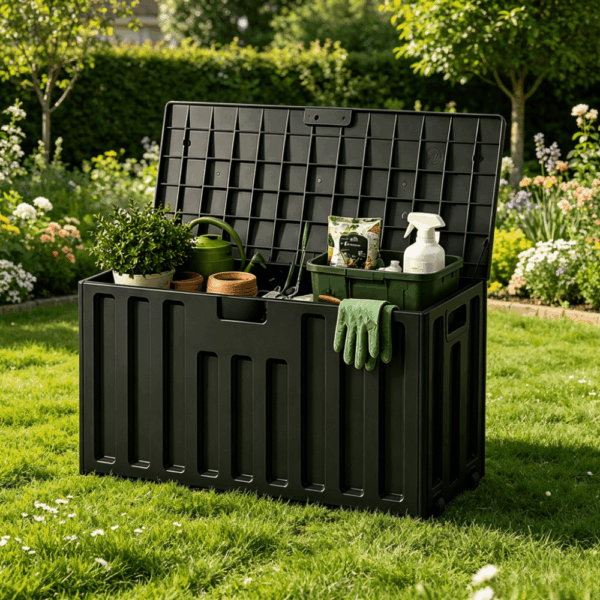 Coffre de jardin 170 L compact avec poignée intégrée - 78 × 55 × 52 cm