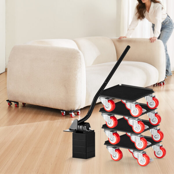 Lot de 4 chariots rouleurs pour meubles - charge totale 544 kg