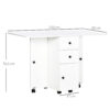Table de couture pliante blanche avec tiroirs et rangements - 120 cm