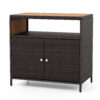 Meuble de rangement extérieur en rotin et acacia 90 × 53 × 66 cm