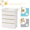 Commode modulable 5 tiroirs avec étagères - 110 × 80 × 75 cm
