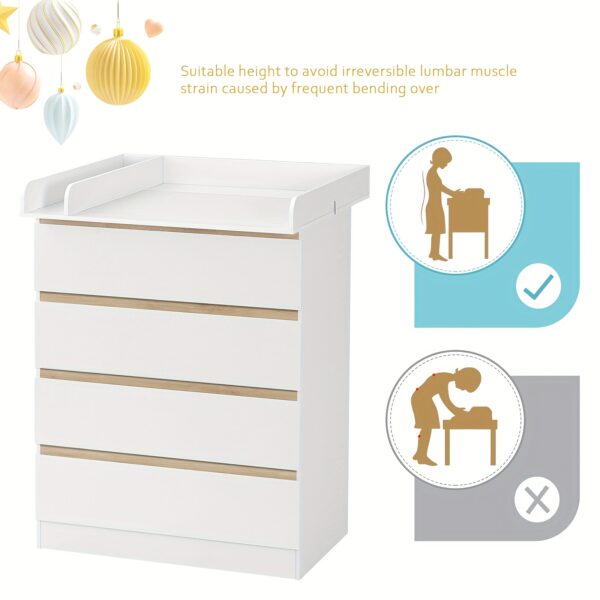 Commode modulable 5 tiroirs avec étagères - 110 × 80 × 75 cm