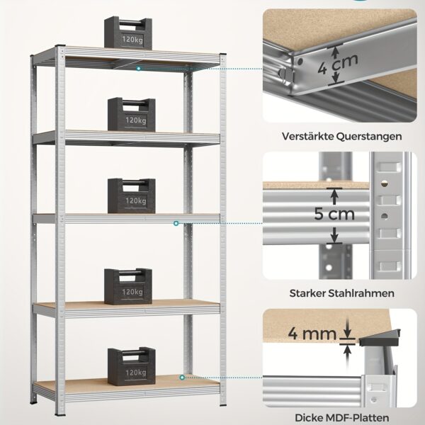 Rayonnage métallique SONGMICS 5 niveaux 100 x 50 x 200 cm - 600 kg