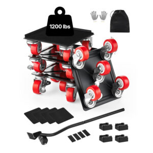 Lot de 4 chariots rouleurs pour meubles - charge totale 544 kg