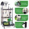 Coffre de rangement en acier pour outils de jardin - noir