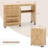 Table de couture pliante sur roulettes avec rangements - 146 × 50 cm