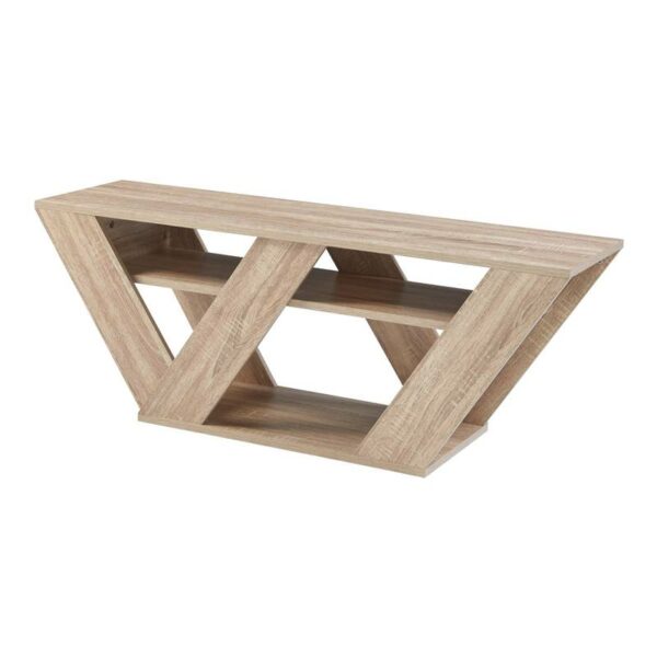 Meuble TV compact Nome 110 cm effet chêne - 2 étagères