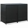 Cache-poubelles double vidaXL en résine tressée 148 × 80 × 111 cm