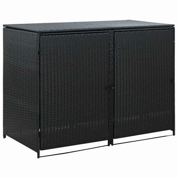Cache-poubelles double vidaXL en résine tressée 148 × 80 × 111 cm