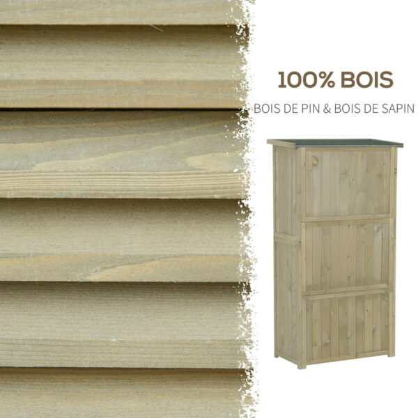 Armoire de jardin Outsunny en bois 87 × 47 × 160 cm