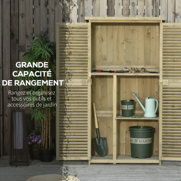 Armoire de jardin Outsunny en bois 87 × 47 × 160 cm