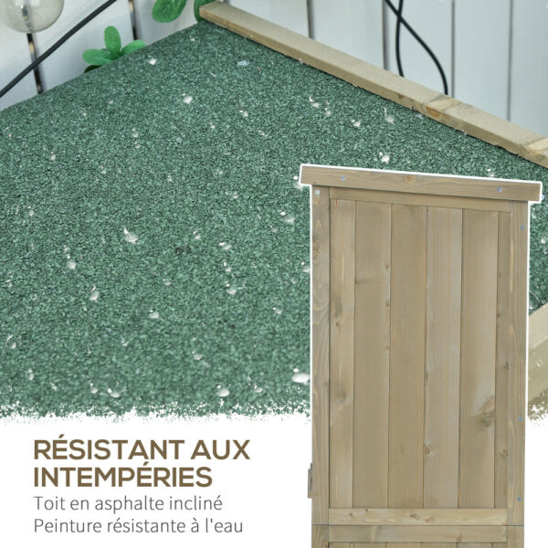 Armoire de jardin Outsunny en bois 87 × 47 × 160 cm