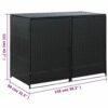 Cache-poubelles double vidaXL en résine tressée 148 × 80 × 111 cm