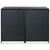 Cache-poubelles double vidaXL en résine tressée 148 × 80 × 111 cm