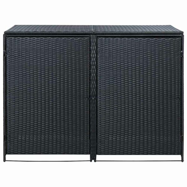 Cache-poubelles double vidaXL en résine tressée 148 × 80 × 111 cm
