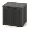 Coffre de jardin GOFLAME 96 L noir en polypropylène imitation rotin