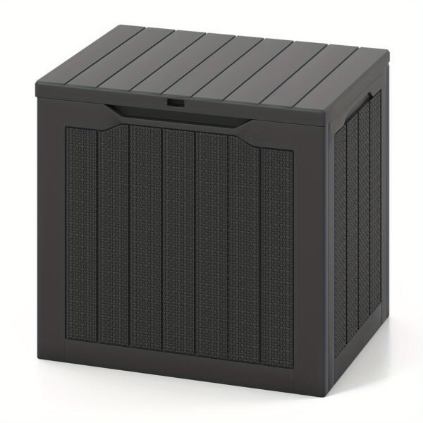 Coffre de jardin GOFLAME 96 L noir en polypropylène imitation rotin