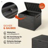 Coffre de jardin 190 L anthracite en polypropylène - 78 × 44 × 55 cm