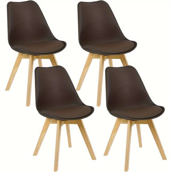 Chaises scandinaves en similicuir et pieds en hêtre