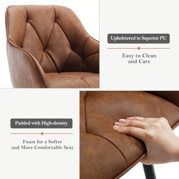 Chaises vintage en similicuir avec accoudoirs - lots de 2, 4 ou 6