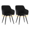 Lot de 2 chaises pivotantes à 360° en velours avec accoudoirs