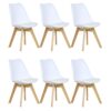 Chaises scandinaves en similicuir et pieds en hêtre