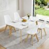 Chaises scandinaves en similicuir et pieds en hêtre