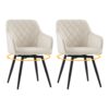 Lot de 2 chaises pivotantes à 360° en velours avec accoudoirs