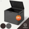 Coffre de jardin 190 L anthracite en polypropylène - 78 × 44 × 55 cm