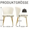Lot de 2 chaises en velours à dossier arrondi et pieds dorés