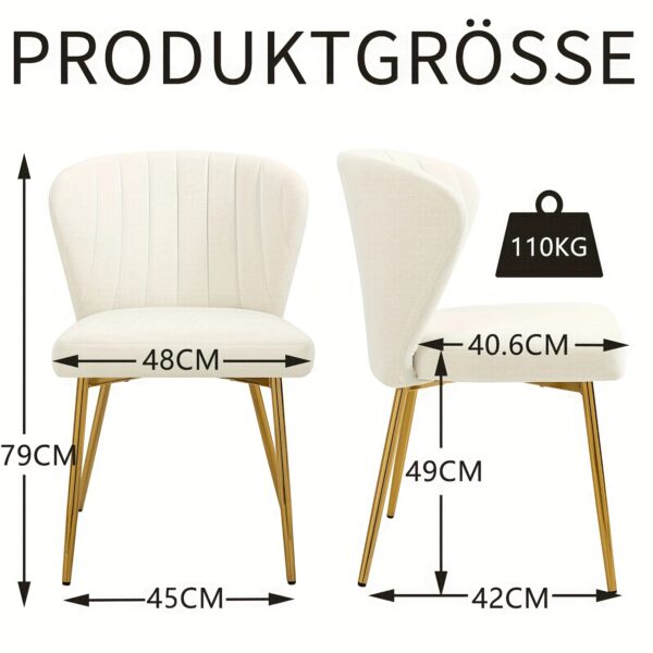 Lot de 2 chaises en velours à dossier arrondi et pieds dorés