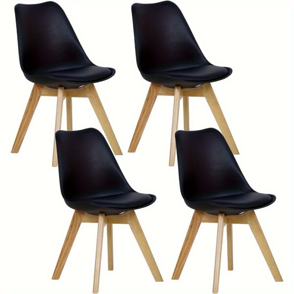 Chaises scandinaves en similicuir et pieds en hêtre