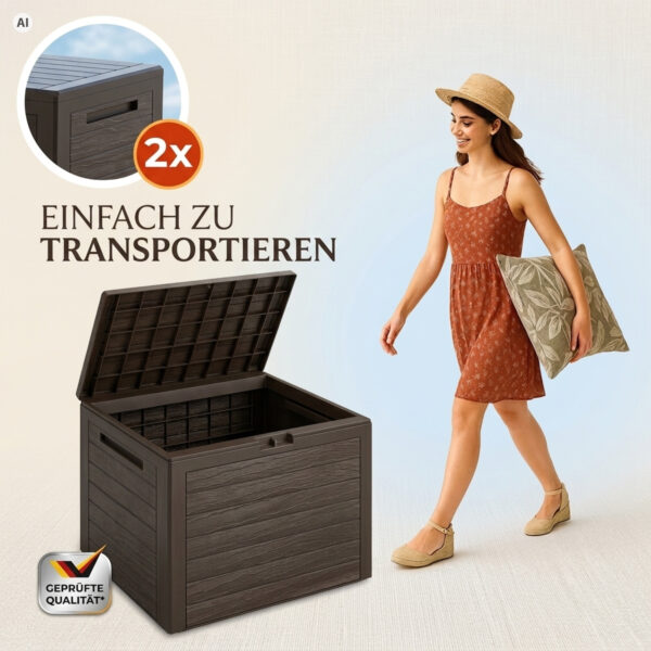 Coffre de jardin 190 L anthracite en polypropylène - 78 × 44 × 55 cm