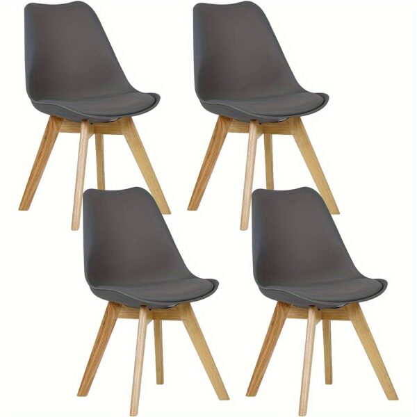 Chaises scandinaves en similicuir et pieds en hêtre
