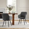 Lot de 2 chaises pivotantes à 360° en velours avec accoudoirs