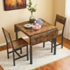 Table à manger VASAGLE pliable 84,5-120 × 78 cm - brun rustique et noir