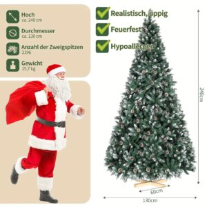 Sapin de Noël artificiel enneigé - 150, 240 ou 270 cm - LIFERUN