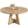 Table de salle à manger ronde 120 cm - effet chêne clair