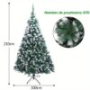 Sapin de Noël artificiel enneigé 213 cm - 870 branches - AUTOFOREVER