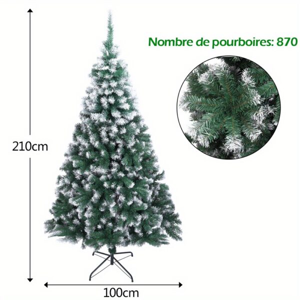 Sapin de Noël artificiel enneigé 213 cm - 870 branches - AUTOFOREVER