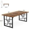 Table de salle à manger 160 × 80 cm - piètement graphique noir