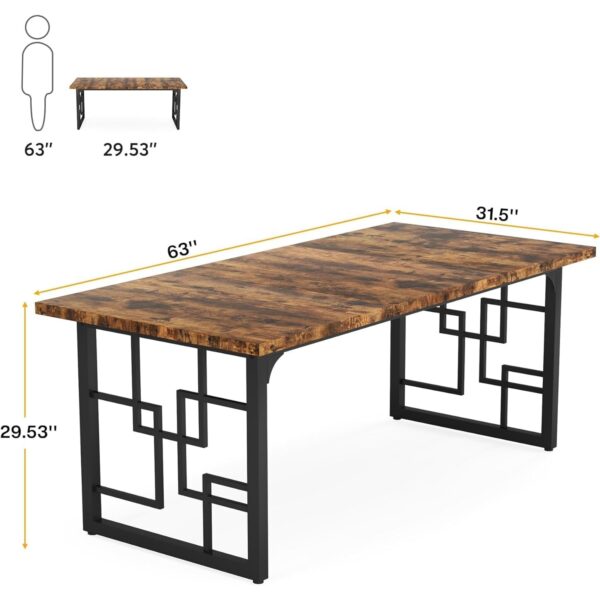 Table de salle à manger 160 × 80 cm - piètement graphique noir
