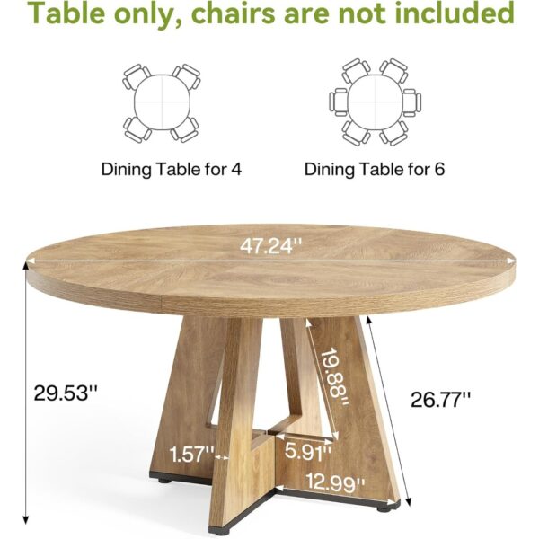 Table de salle à manger ronde 120 cm - effet chêne clair