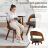 Lot de 2 chaises pivotantes à 360° en tissu avec dossier bois