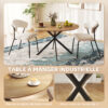 Table à manger ronde 120 cm - chêne et pieds croisés noirs