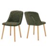 Chaises GOEURVANT 993 en velours avec accoudoirs et pieds bois - lots de 2 ou 4