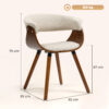 Lot de 2 chaises HOMCOM beige à dossier incurvé et pieds en hêtre