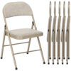 Lot de 6 chaises pliantes HOMCOM en tissu beige et acier
