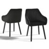 Chaises enveloppantes en tissu avec accoudoirs et pieds bois – lots de 2, 4 ou 6