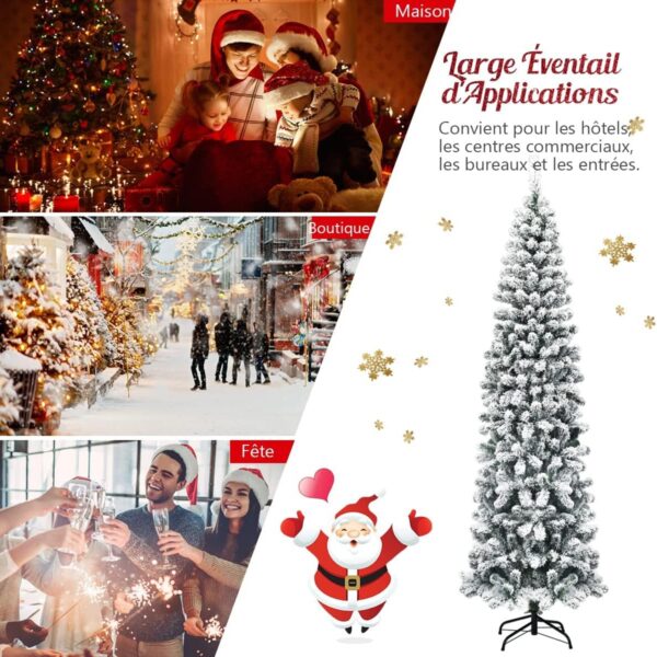 Sapin de Noël artificiel enneigé étroit 229 × 67 cm - SAFSTAR